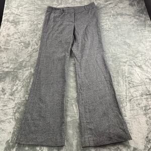 Della Spiga Pants Women’s 10 Plaid Flare Mid Rise Corp Office Formal Gray Black